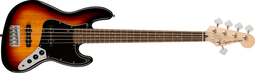 Fender Squier Affinity Series Jazz Bass V, Laurel Fingerboard, Black Pickguard, 3-Color Sunburst