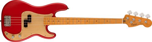 Fender Squier 40th Anniversary Precision Bass, Vintage Edition, Maple Fingerboard, Gold Anodized Pickguard, Satin Dakota Red