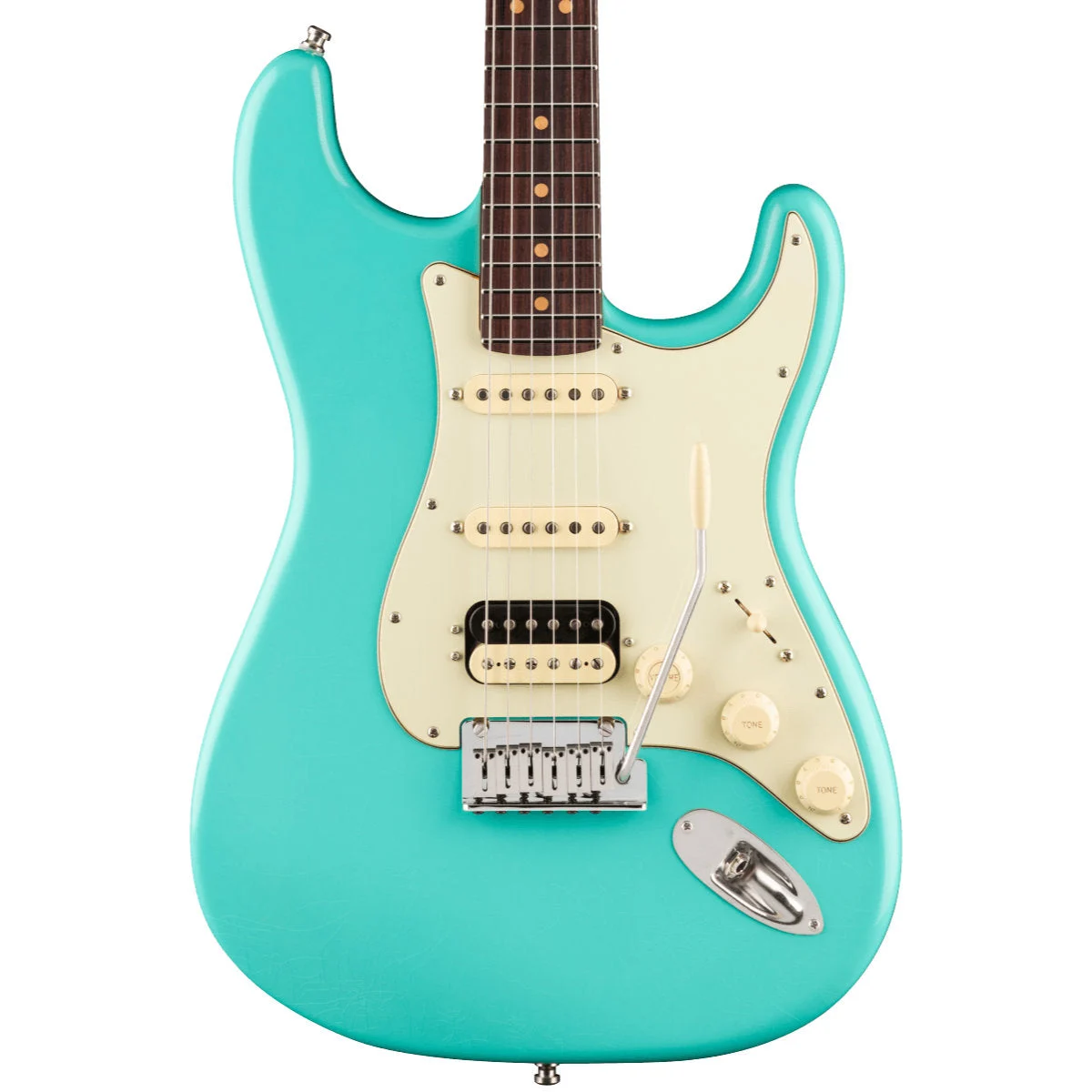 Fender American Ultra Luxe Vintage '60s Stratocaster HSS Electric Guitar - Rosewood Fingerboard - Sea Foam Green