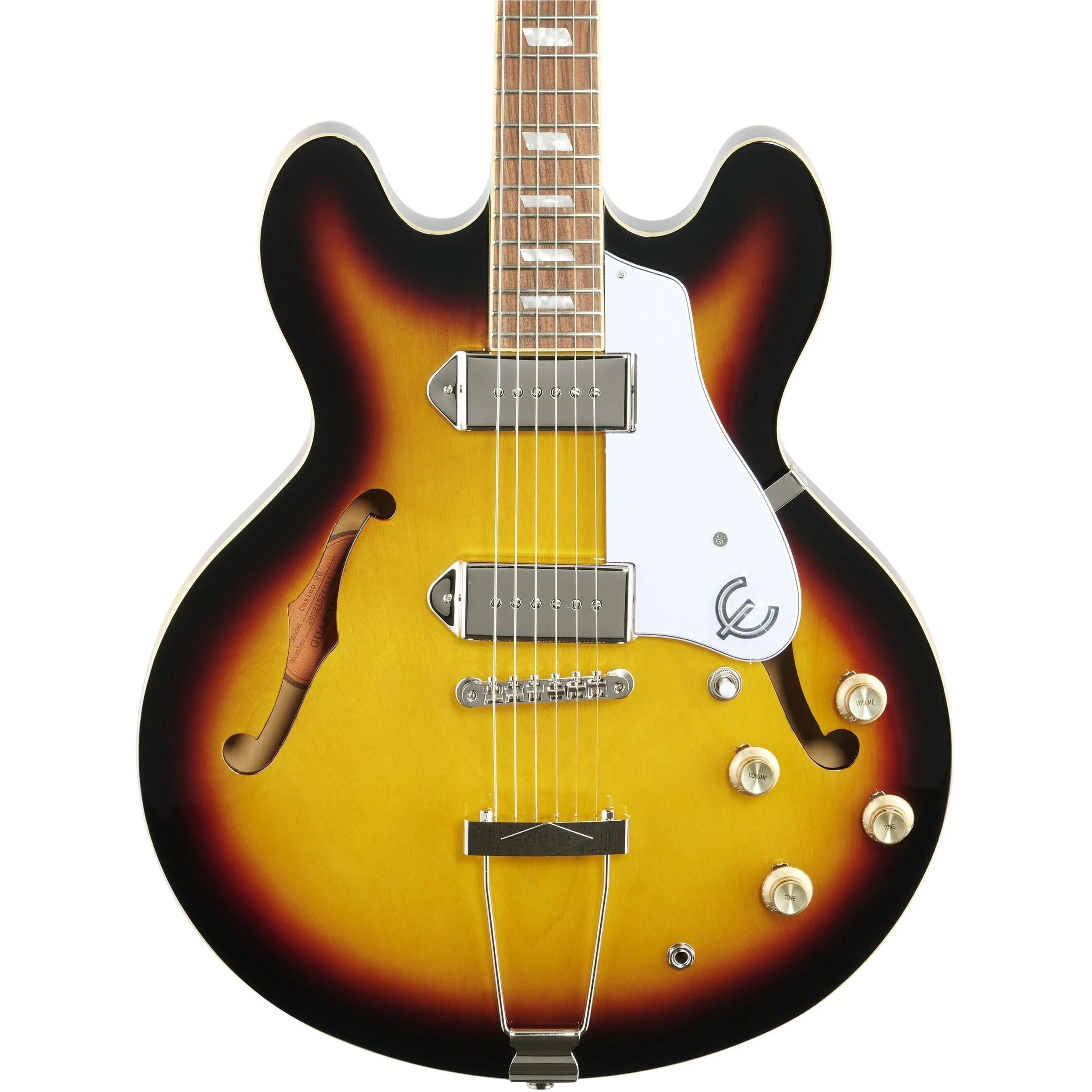 Epiphone Casino Archtop Electric Guitar, Vintage Sunburst