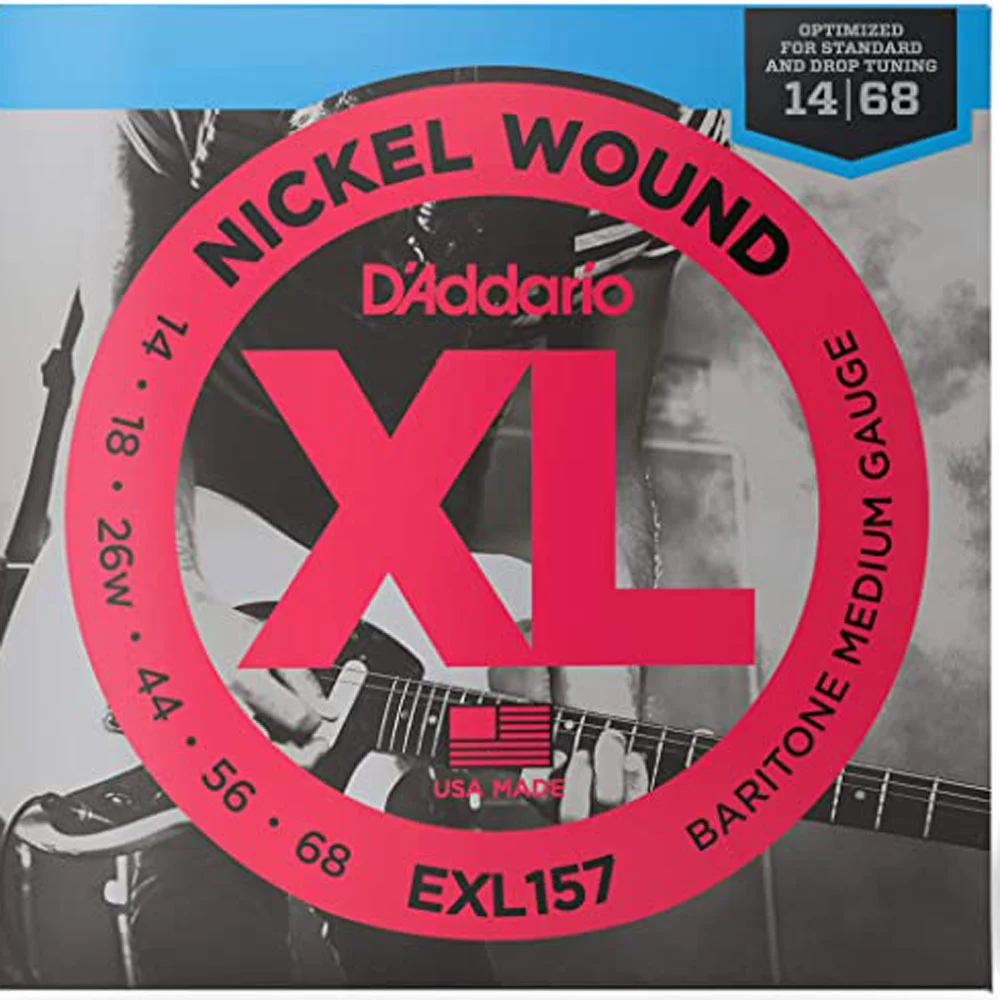 D'Addario - EXL157 - Electric Baritone Guitar String Set - Nickel WoundMedium Strings 14-68