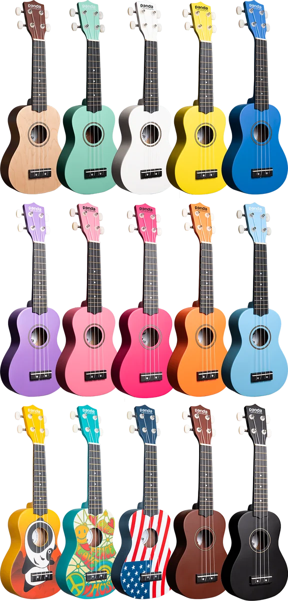 Amahi PANDA2 Peace Love Design Soprano Ukulele w/bag