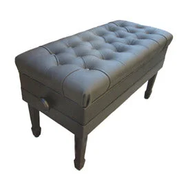 Duet Size Genuine Leather Adjustable Concert Piano Bench - 34.5 in. Wide