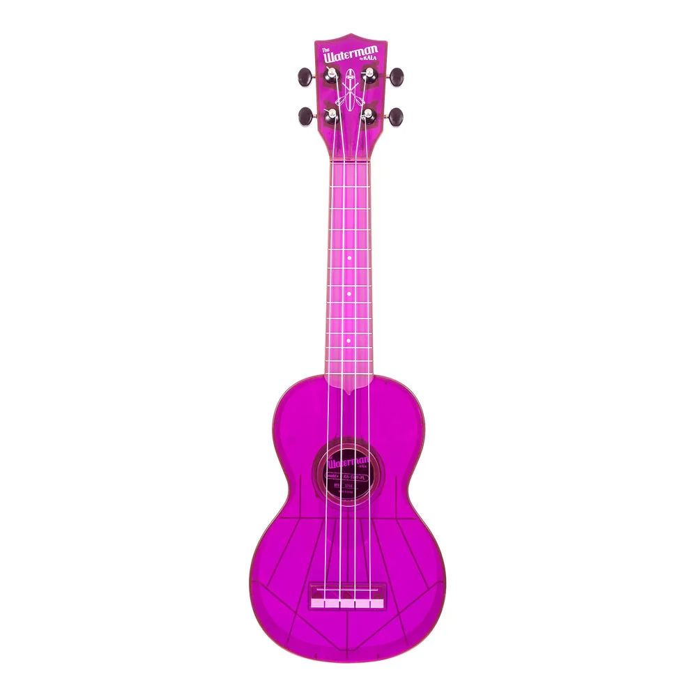 Kala KA-SWF-PL Soprano Waterman Ukulele - Fluorescent Grape Pink