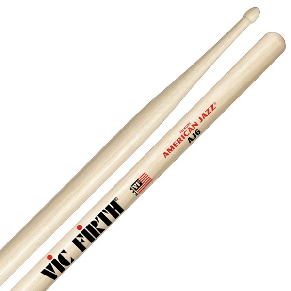 Vic Firth - AJ6 - American Jazz 6 - Drum Sticks - Long Taper / Hickory - Pair