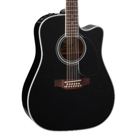 Takamine EF381SC Legacy 12-String Dreadnought Cutaway Acoustic-Electric Guitar w/ Case - Gloss Black