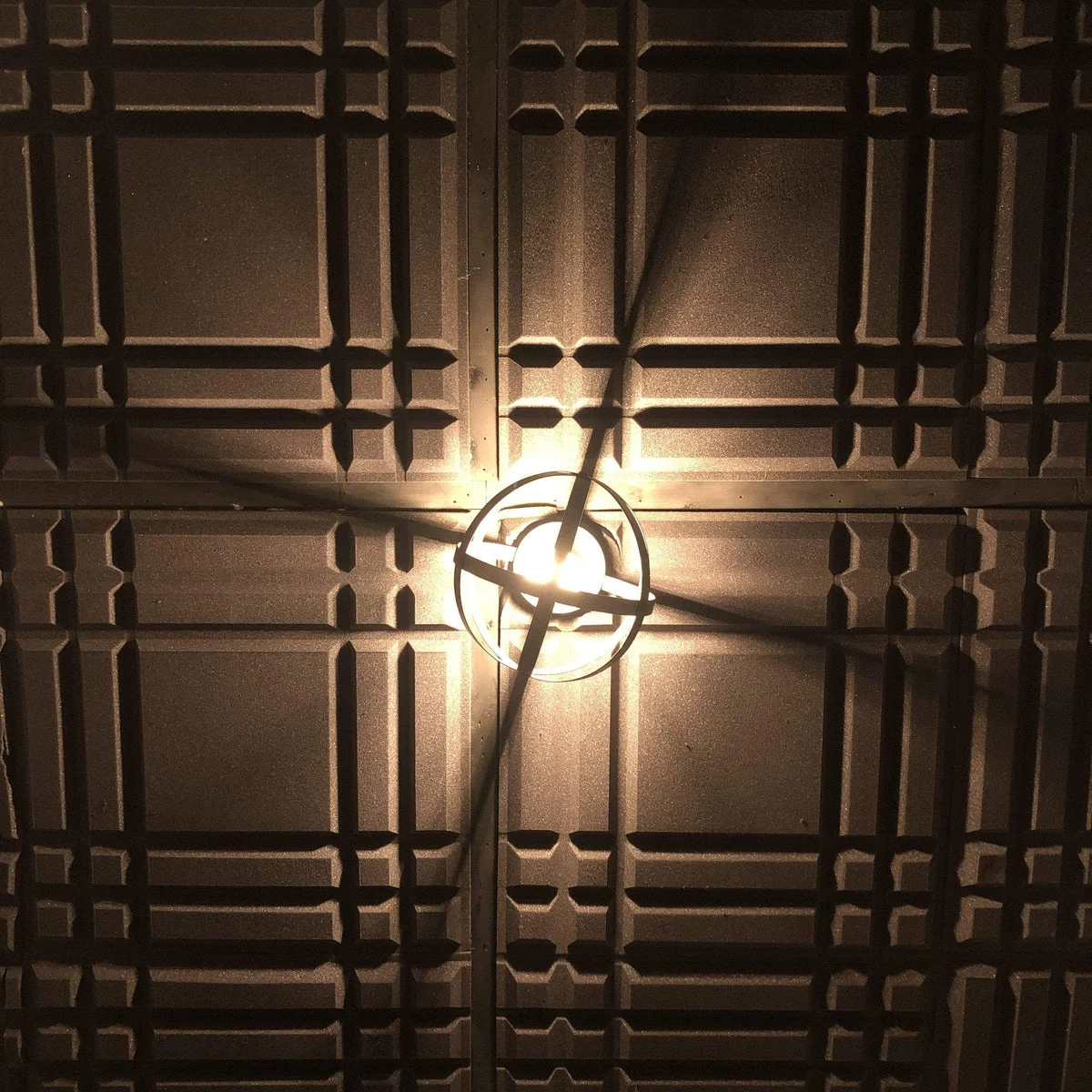 Acoustic Treatment Rigid Ceiling Tile, 24x24, Charcoal "4 Corner Stripes" Pattern