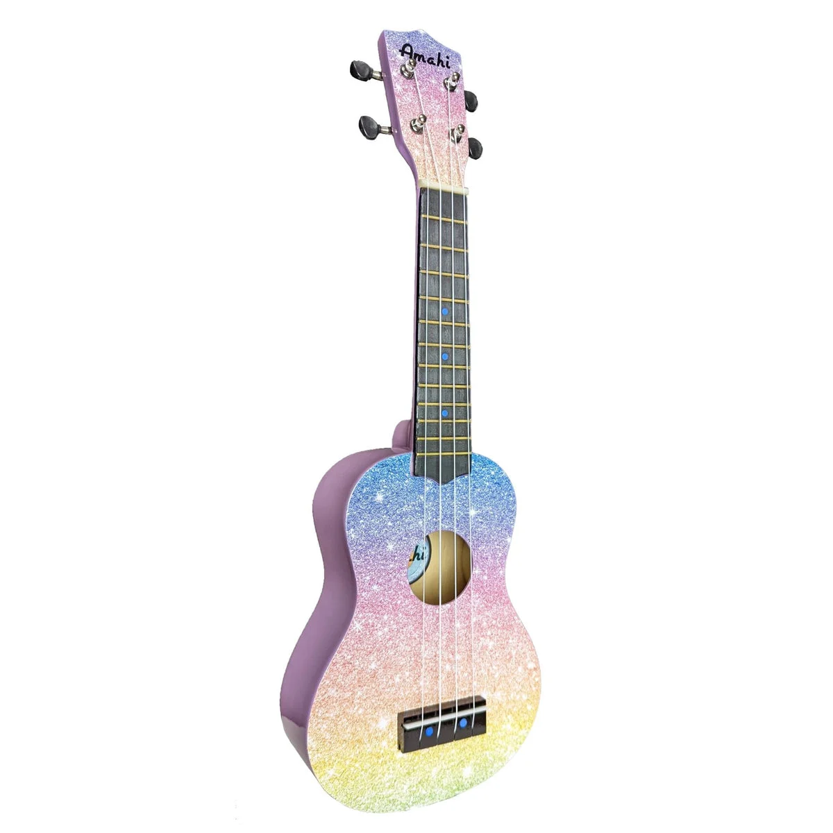 Amahai DDUK25 Glitter Rainbow Soprano Ukulele