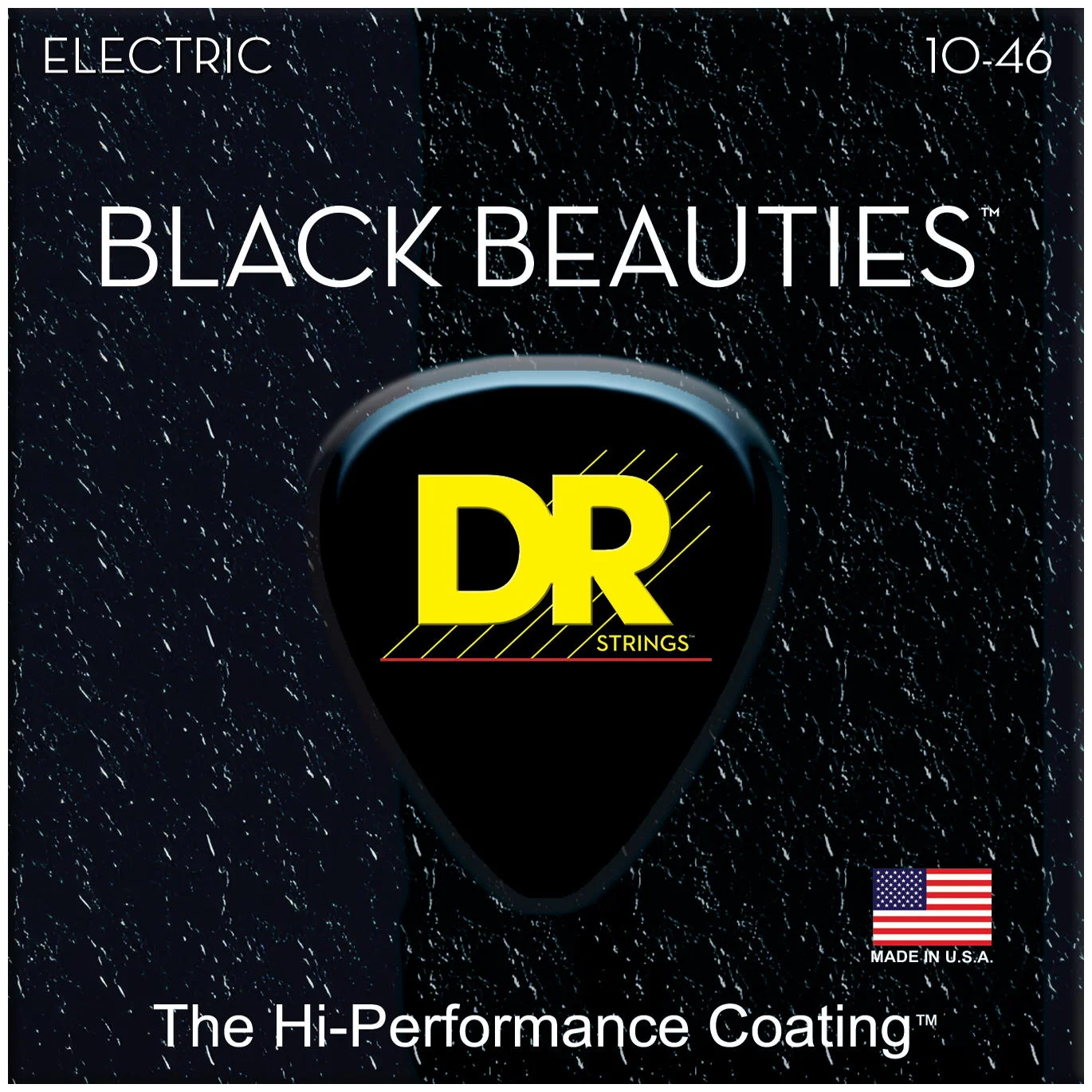 DR Strings BKE-10 Black Beauties Medium Electric Guitar Strings, 10-46