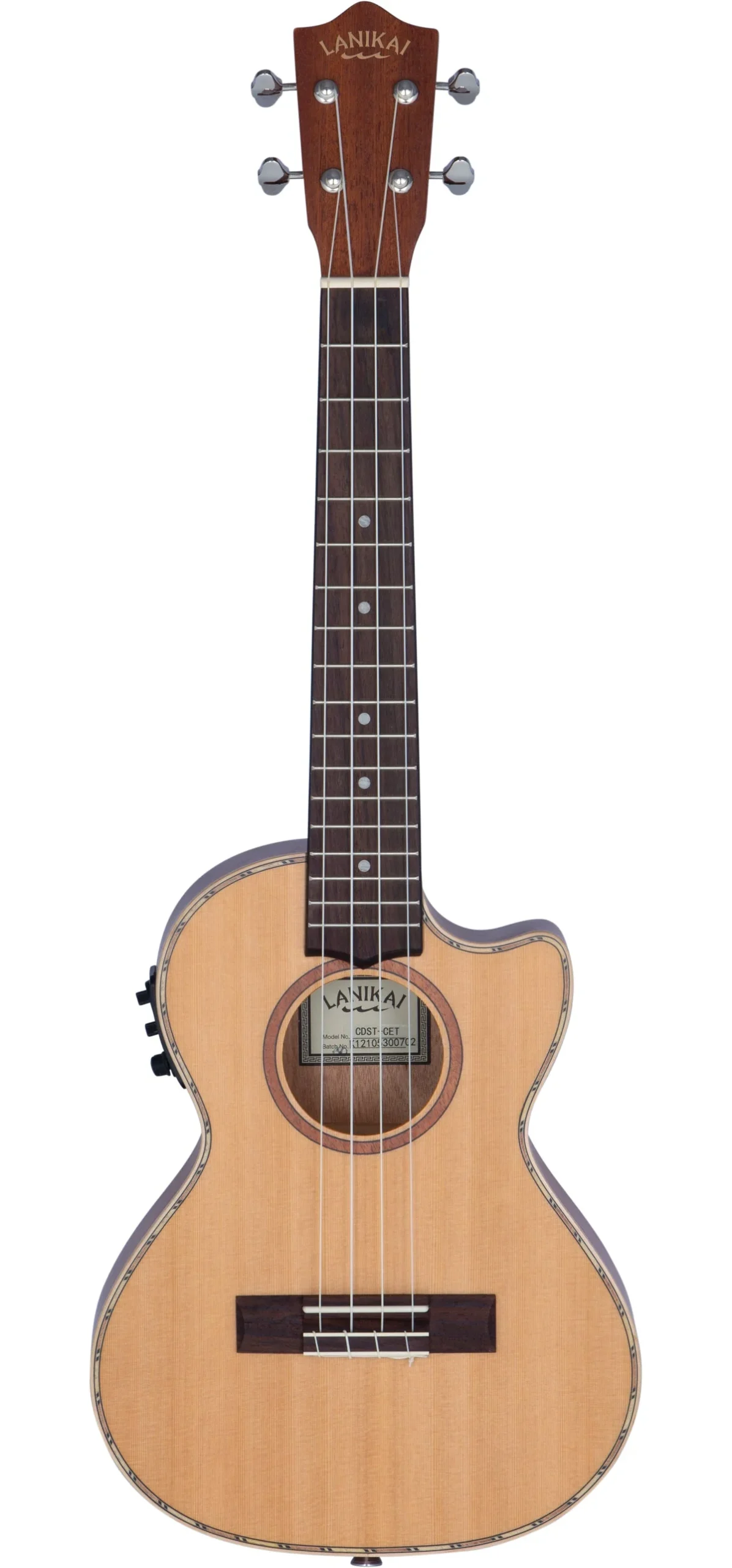 Lanikai Cedar Solid Top Cutaway a/e Tenor Ukulele w/bag