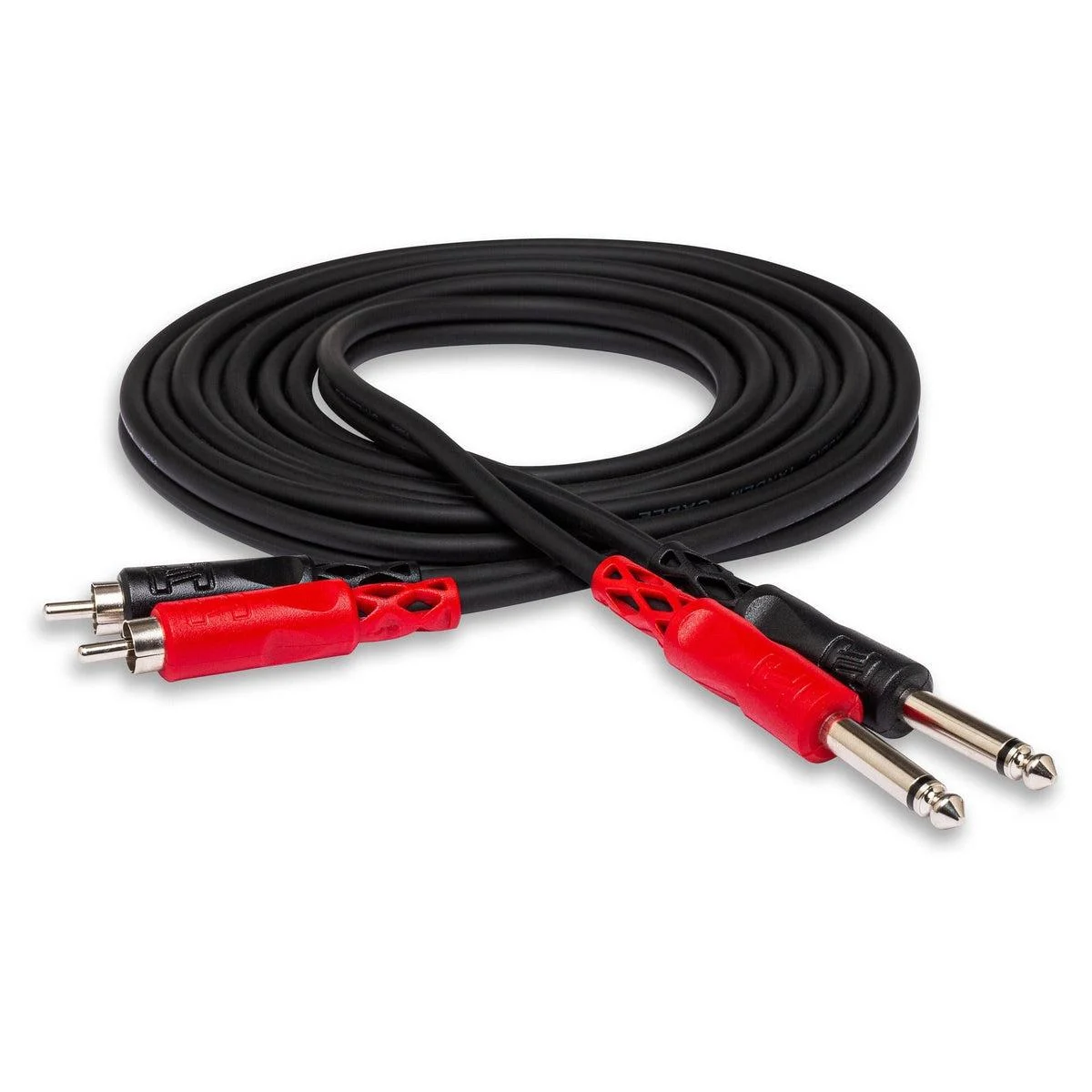 Hosa CPR-202 | Stereo Interconnect Dual 1/4 in TS to Dual RCA | 2m