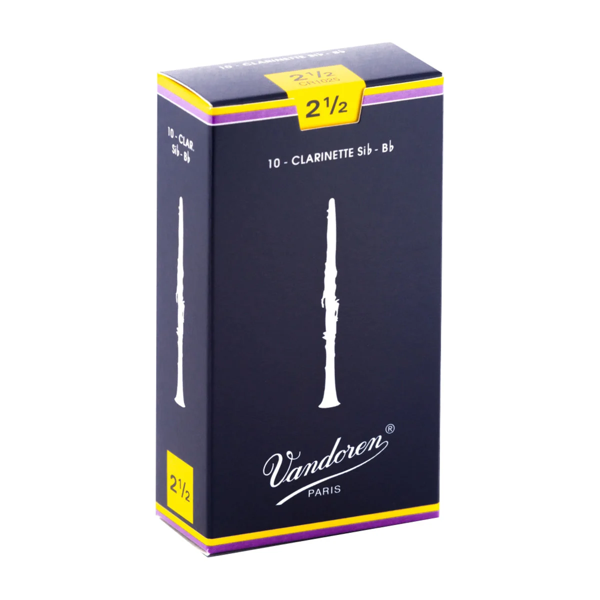 Vandoren CR1025 Traditional Bb Clarinet Reed - Strength: 2.5 (10 Pack)