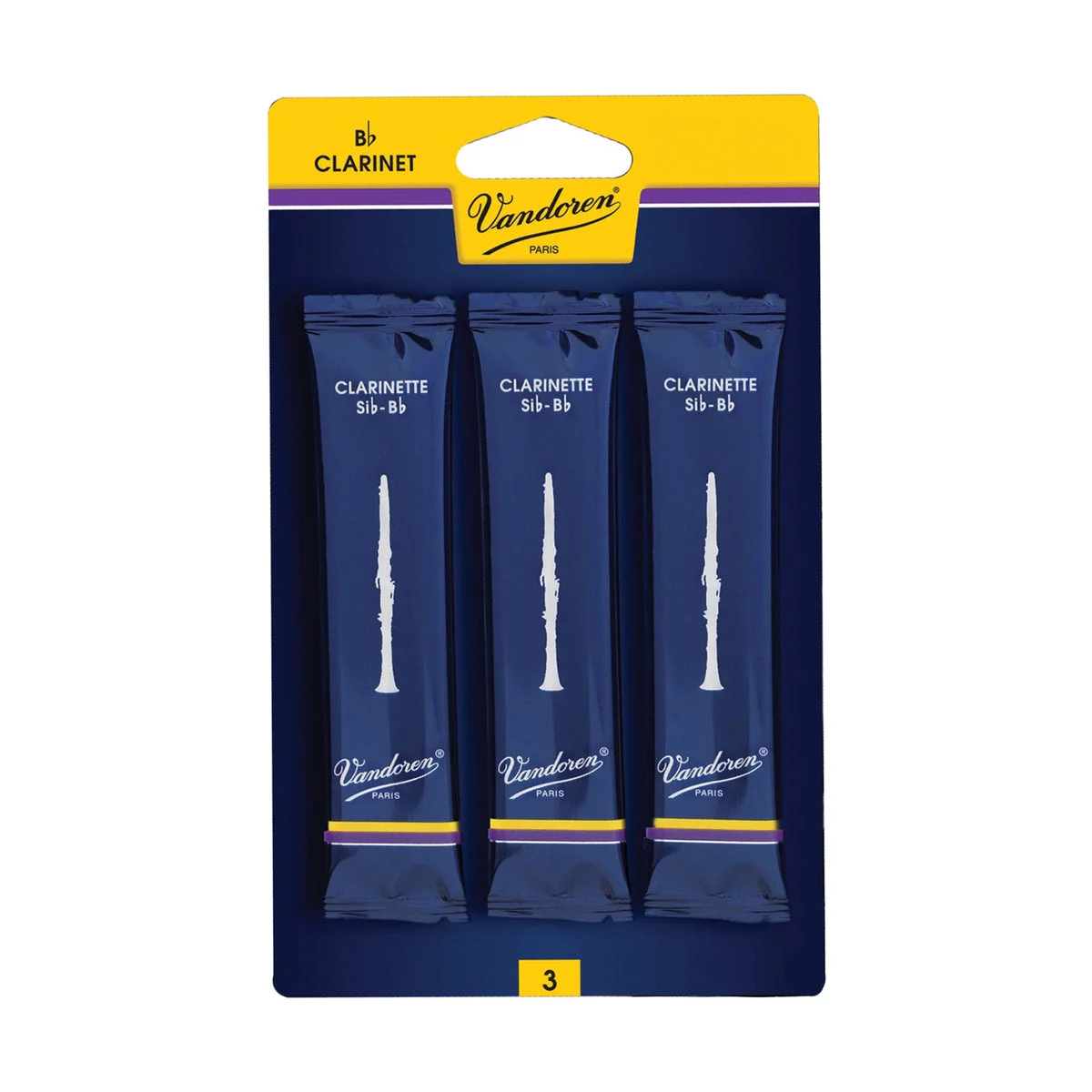 Vandoren CR1033G Traditional Bb Clarinet Reed - Strenght: 3 (3 Pack)