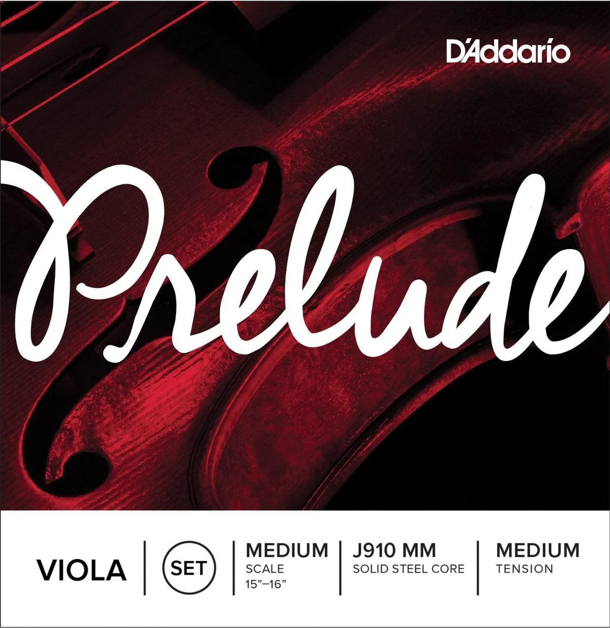 D'Addario J910MM Prelude Viola String Set, Medium Scale, Medium Tension