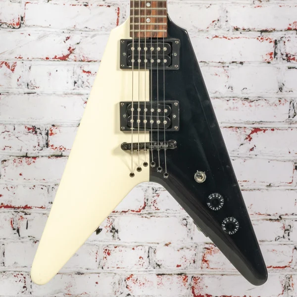 Dean - Michael Schenker Baby V Electric Guitar - Black And White - x0820 - USED