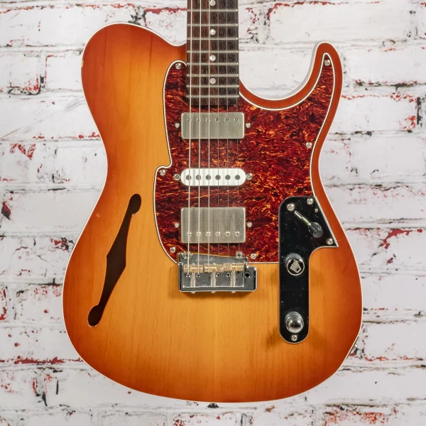 Fret King - Country Squier Semitone Deluxe - Electric Guitar - Honey Burst - w/Bag - x0521 - USED