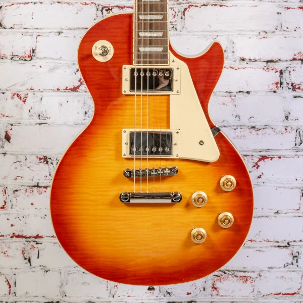 Epiphone - Inspired by Gibson Les Paul Standard 50s Figured - Electric Guitar - Washed Cherry Sunburst - w/ Premium Gig Bag