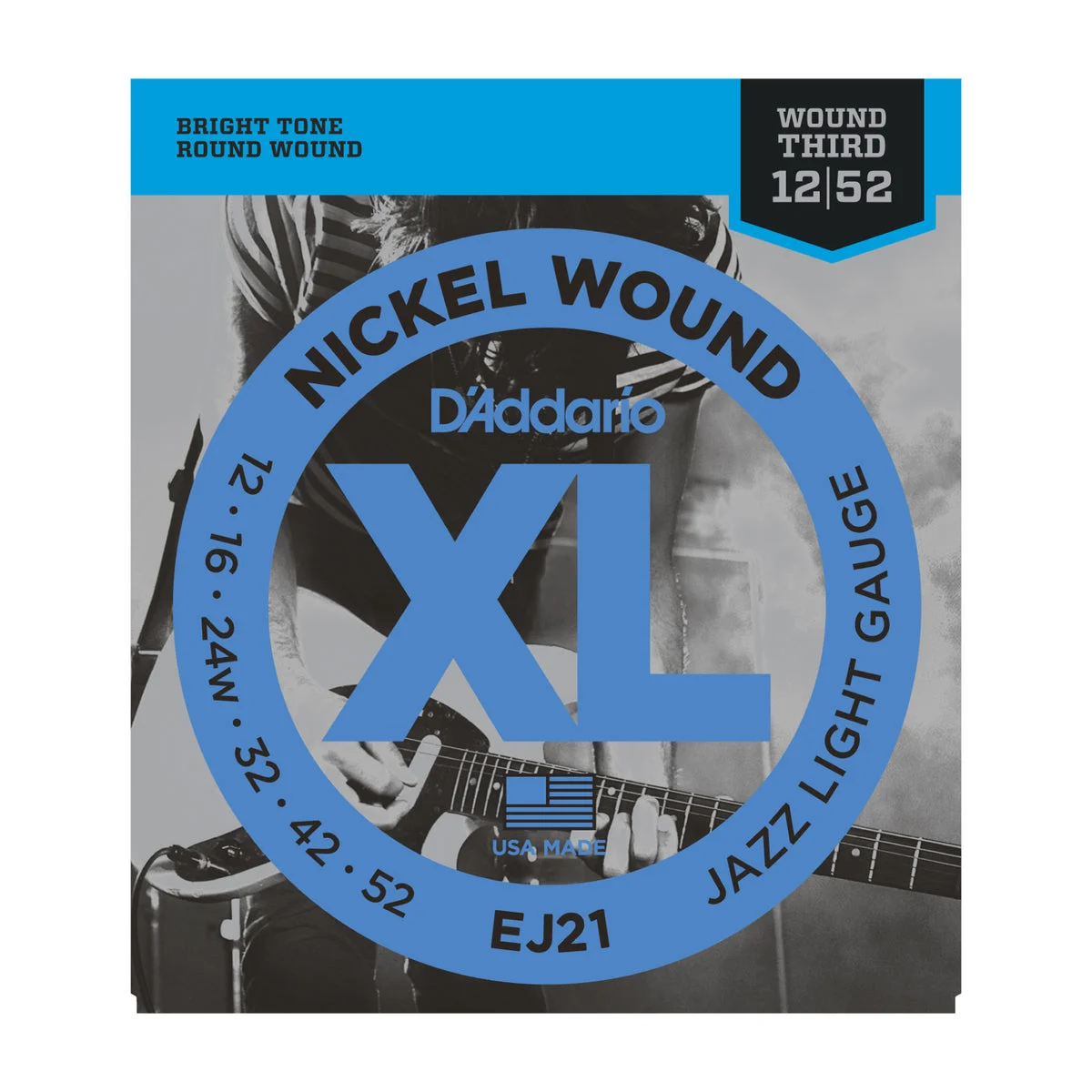 D'Addario EJ21 Nickel Wound, Jazz Light, 12-52