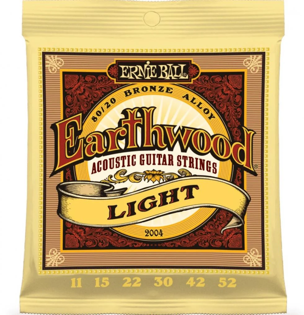 Ernie Ball 2004 Earthwood Light 80/20 Bronze Acoustic Set, .011 - .052