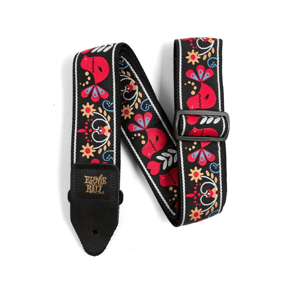 Ernie Ball P04667 Jacquard Guitar Strap, Red Bird Rising