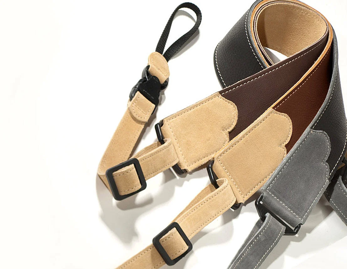 Franklin Straps BJ-CA Caramel Glove Leather Banjo Strap Contrast Suede, 2.5 inch