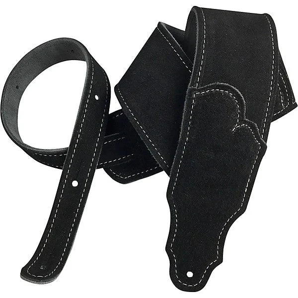 Franklin Straps FSS-BK-S 2.5" Black Suede / Silver Stitching