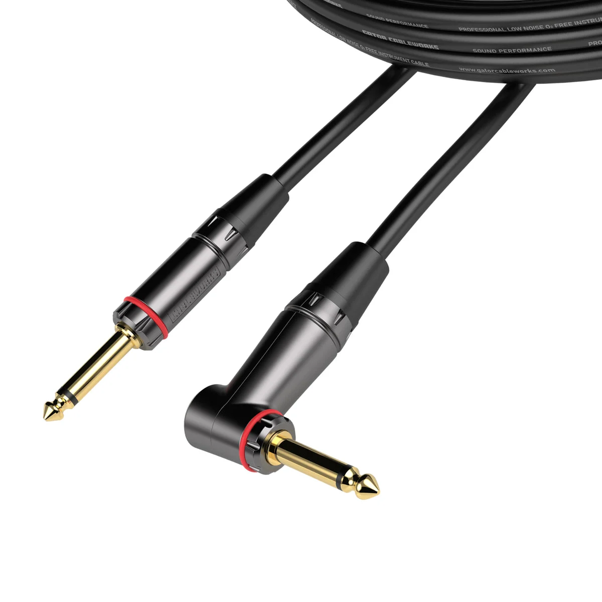 Gator CableWorks Headliner Series 10 Foot Straight to Right Angle Instrument Cable