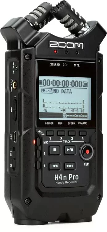Zoom H4n Pro All Black 4-Track Portable Recorder