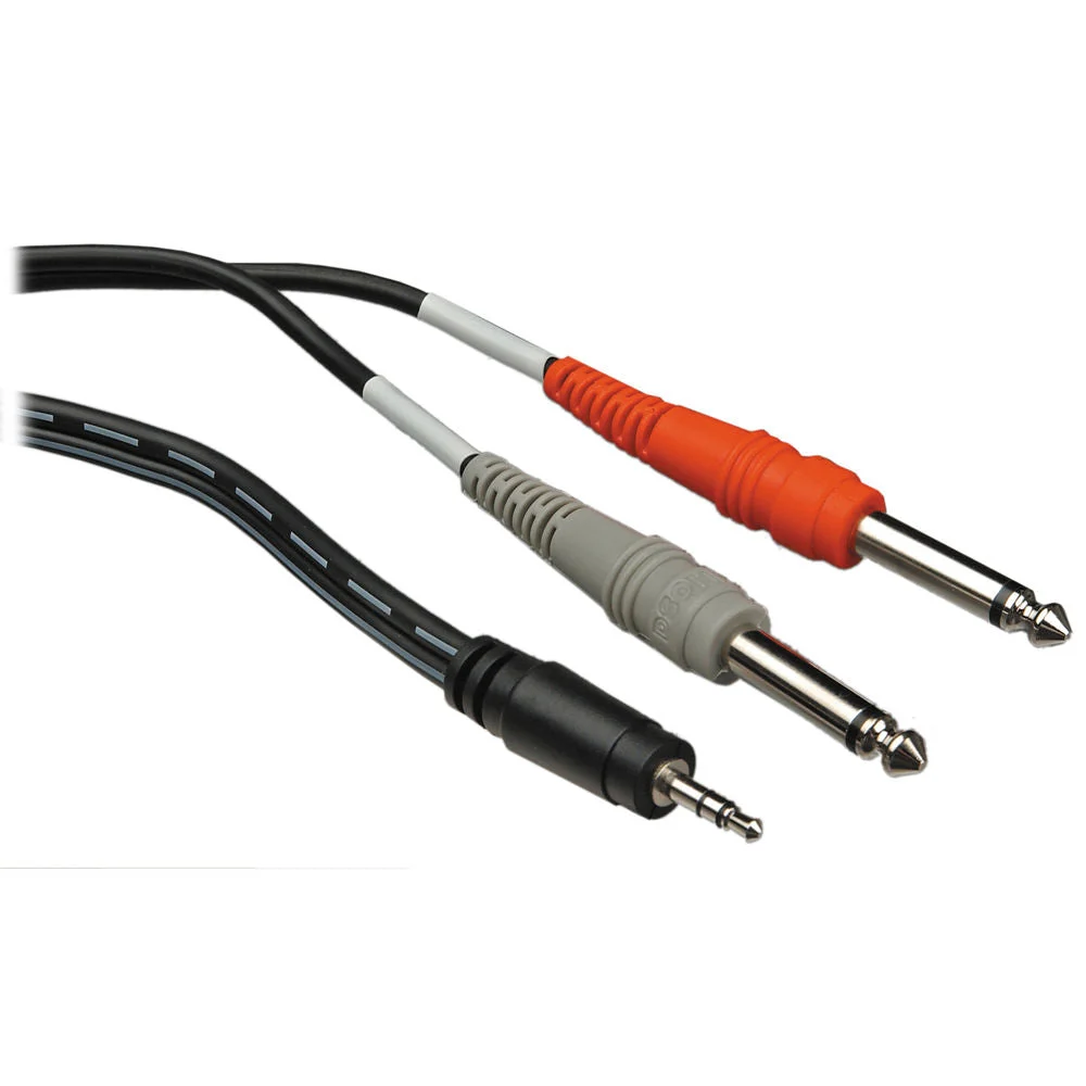 HOSA CMP-159 Stereo Breakout, 3.5 mm TRS to Dual 1/4 in TS, 10 ft