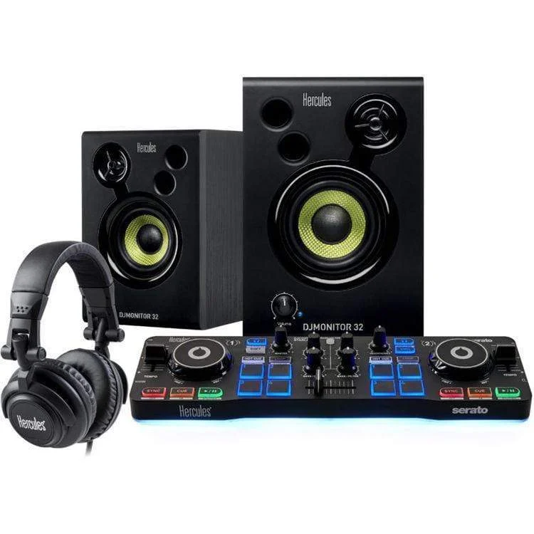 Hercules DJ Starter Kit with Starlight Controller, Speakers, Headphones, & Serato DJ Lite Software