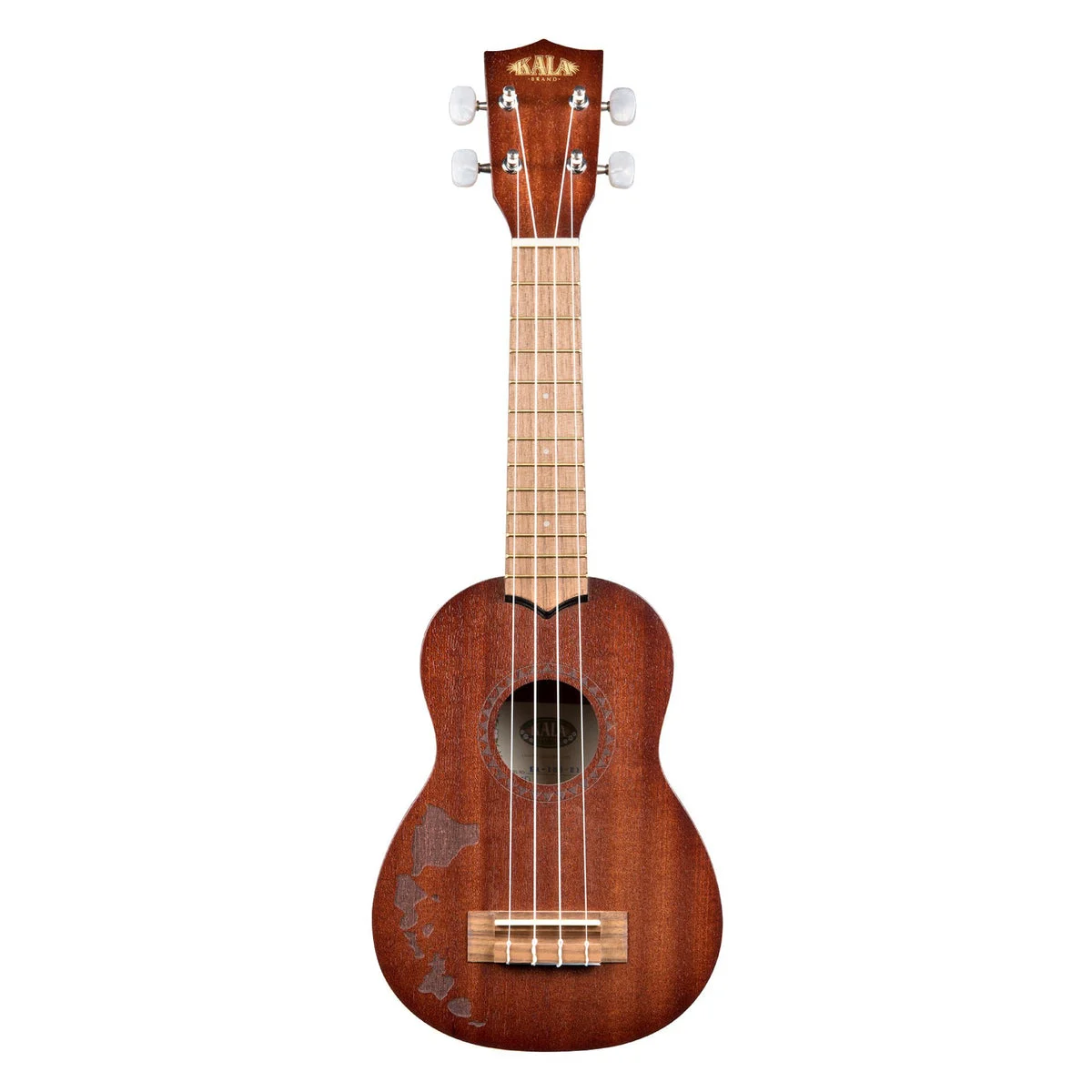 Kala KA-15S-H1 Satin Mahogany Soprano Ukulele w/ Hawaiian Islands
