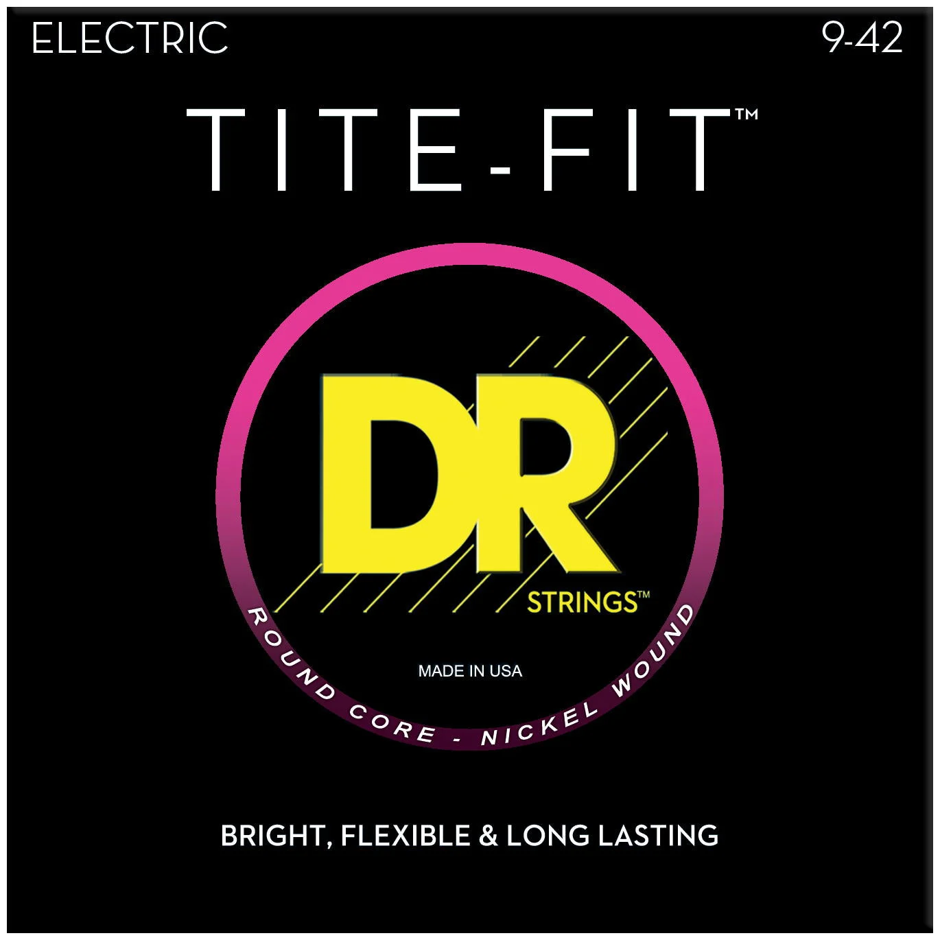 DR Strings LT-9 Tite-Fit Lite Electric Guitar Strings, 09-42