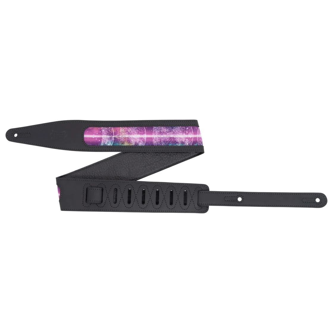 Levys Solar Series Leather Guitar Strap with Window Cut-Out | 2.5" | Black