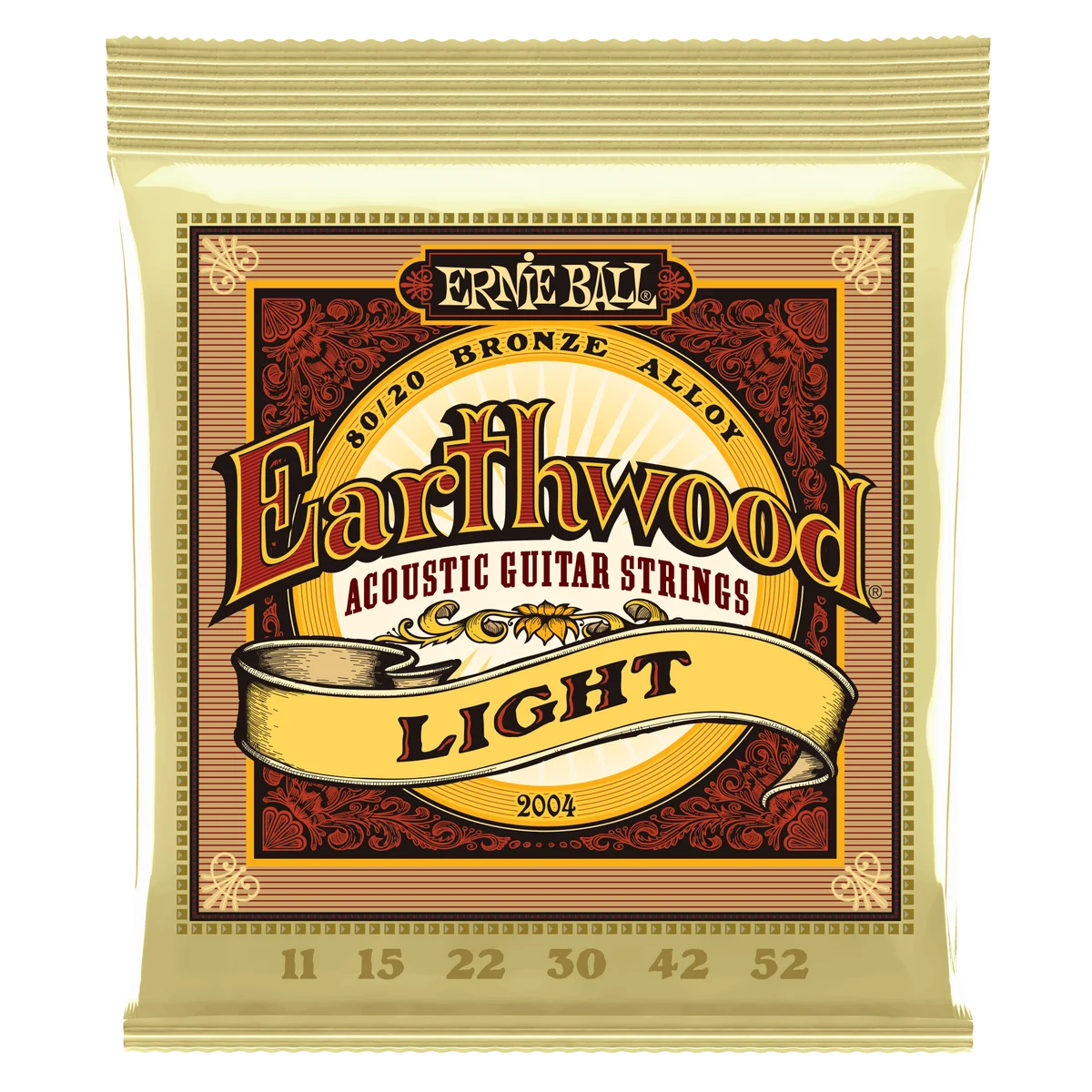 Ernie Ball Earthwood Light 80/20 Bronze Acoustic Guitar Strings - 11-52 Gauge