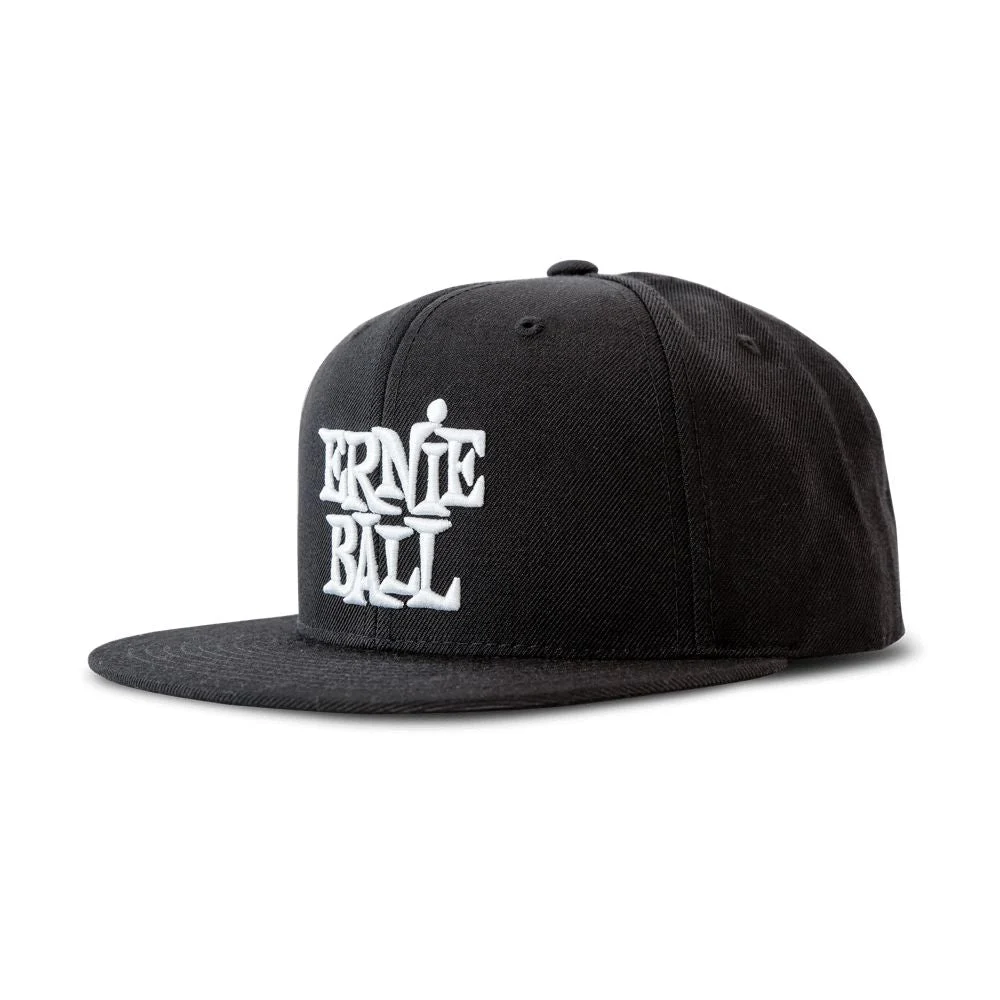 Ernie Ball Black with White Stacked Ernie Ball Logo Hat