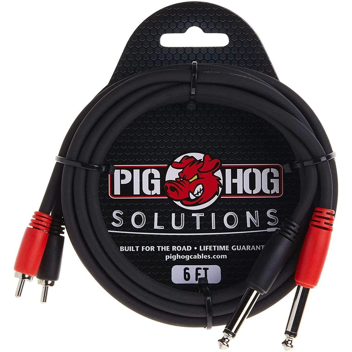 Pig Hog PD-R1406 6ft RCA-1/4" Dual Cable