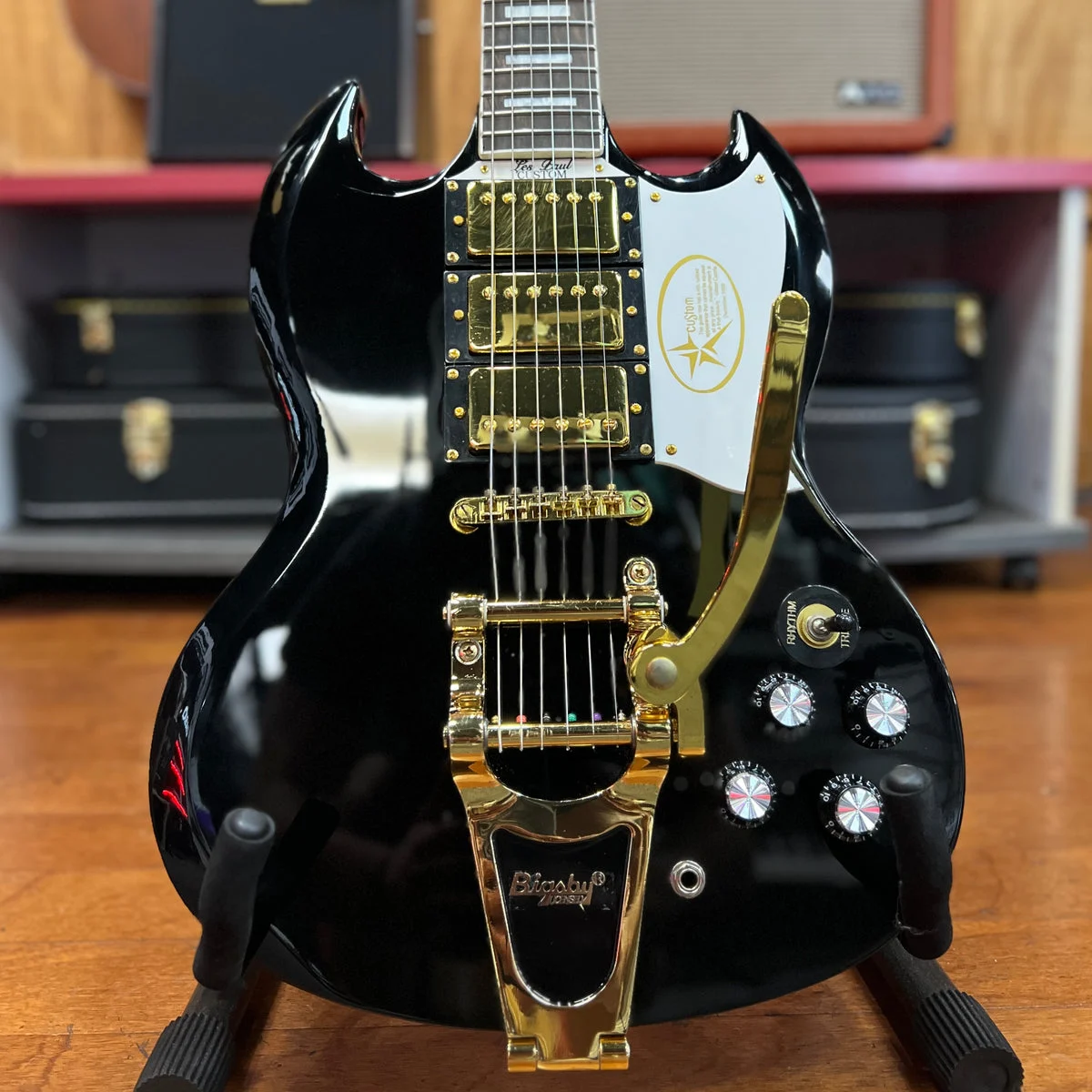 REPLICA DECORATION Gibson Les Paul SG Custom Electric Guitar, Black
