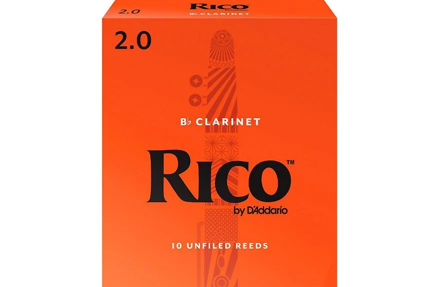 Rico Bb Clarinet Reeds, Strength 2.0, 10-pack