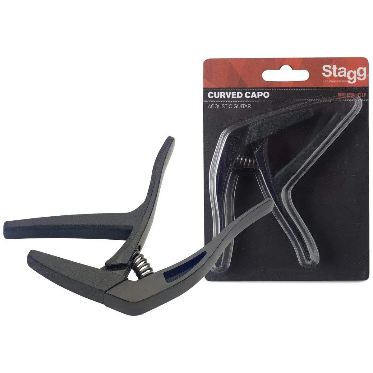 Stagg SCPX−CU Standard Guitar Capo, Black