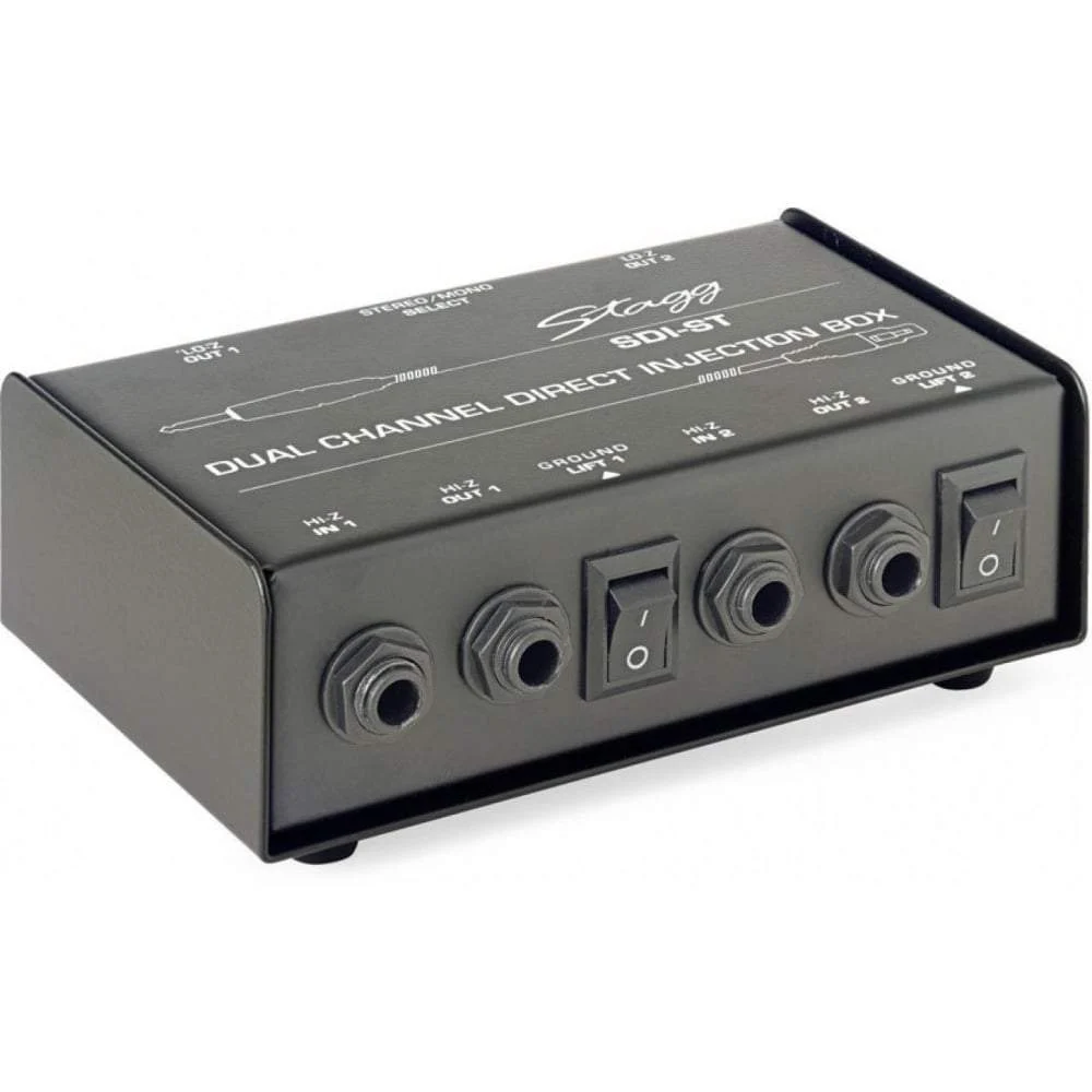 Stagg SDI-ST Dual Channel Direct Injection DI Box With Stereo/Mono Switch
