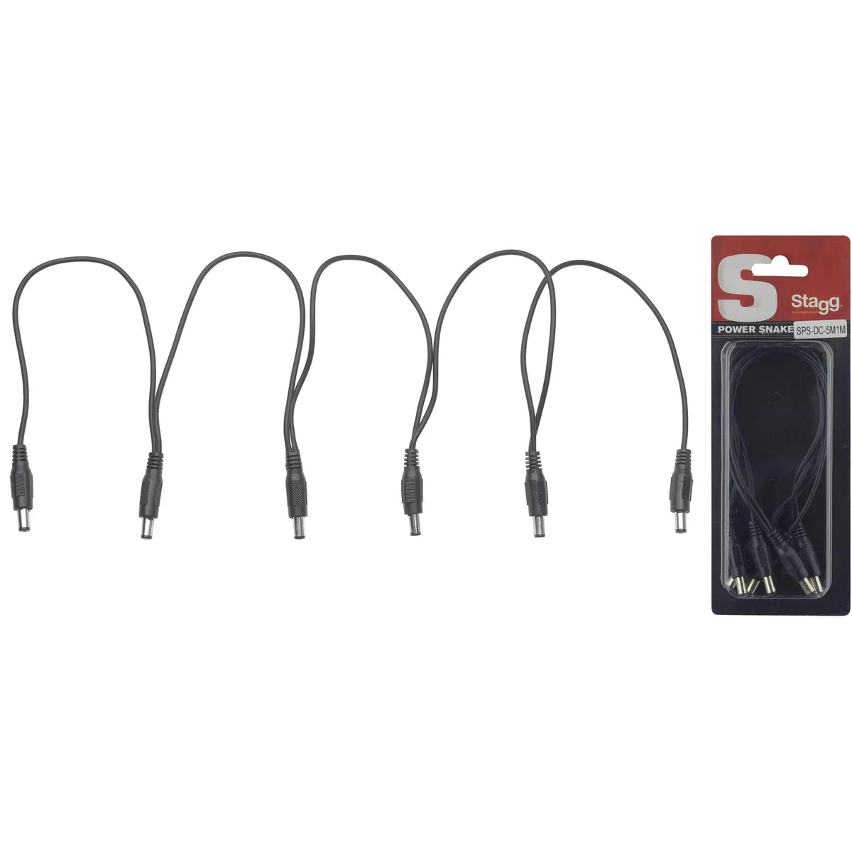 Stagg SPS-DC-5M1F 5-Way Power Supply Cable for Guitar Effects Pedals