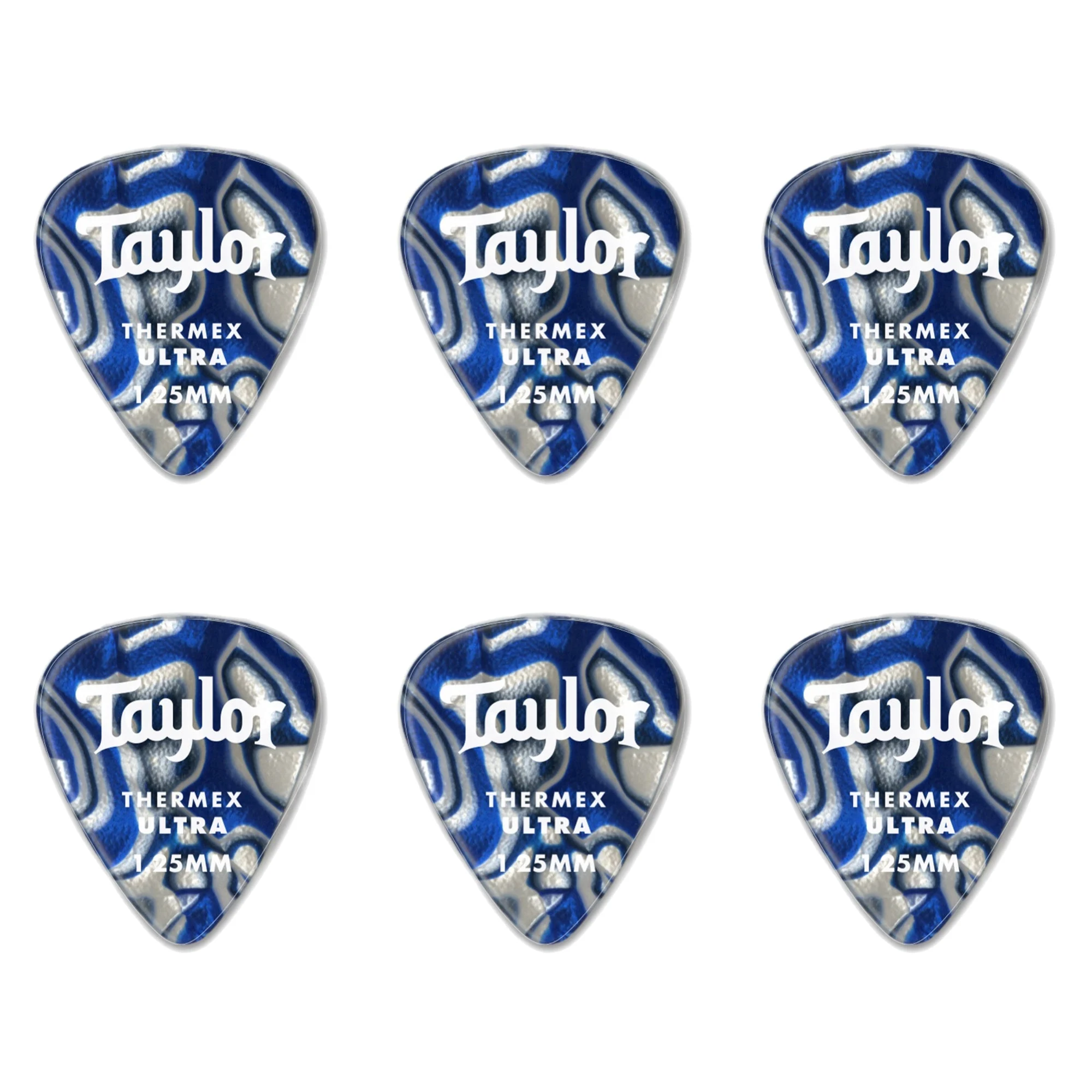 Taylor Premium 351 Thermex 1.50mm Blue Swirl Ultra Picks, 6-Pack