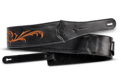 Taylor Nouveau Embroidered Leather Guitar Strap, 2.5"
