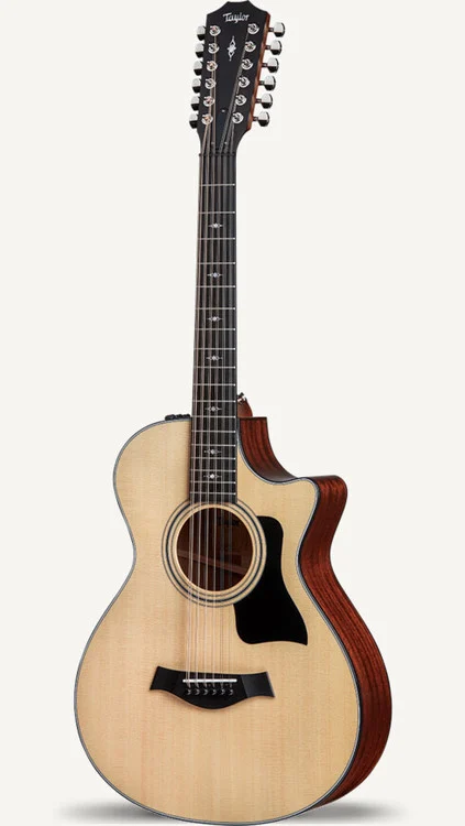 Taylor 300 Series 352ce Model Grand Concert Cutaway 12-String Acoustic/Electric Guitar w/ Taylor Deluxe Brown Hardshell Case