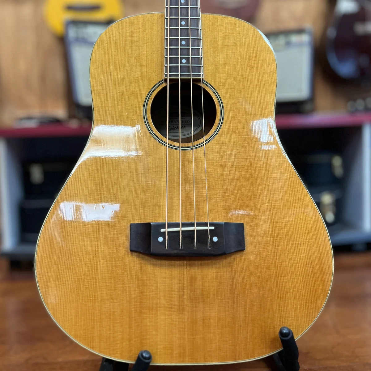 USED Epiphone El Segundo Acoustic Electric Bass, Natural