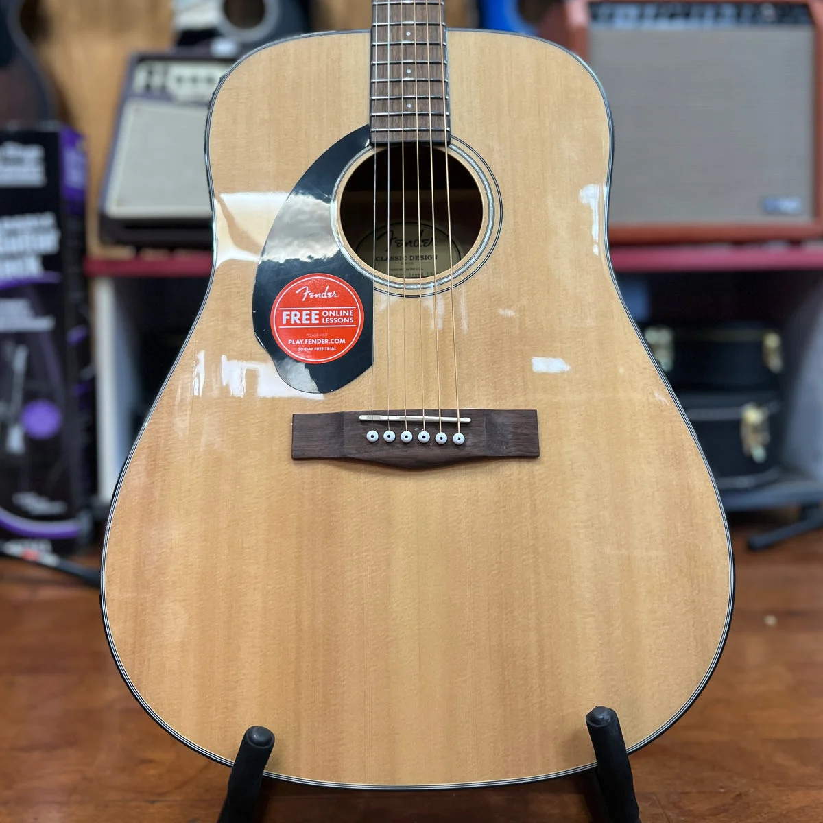 USED Fender CD-60S Dreadnaught Left Handed Acoustic Guitar, Natural