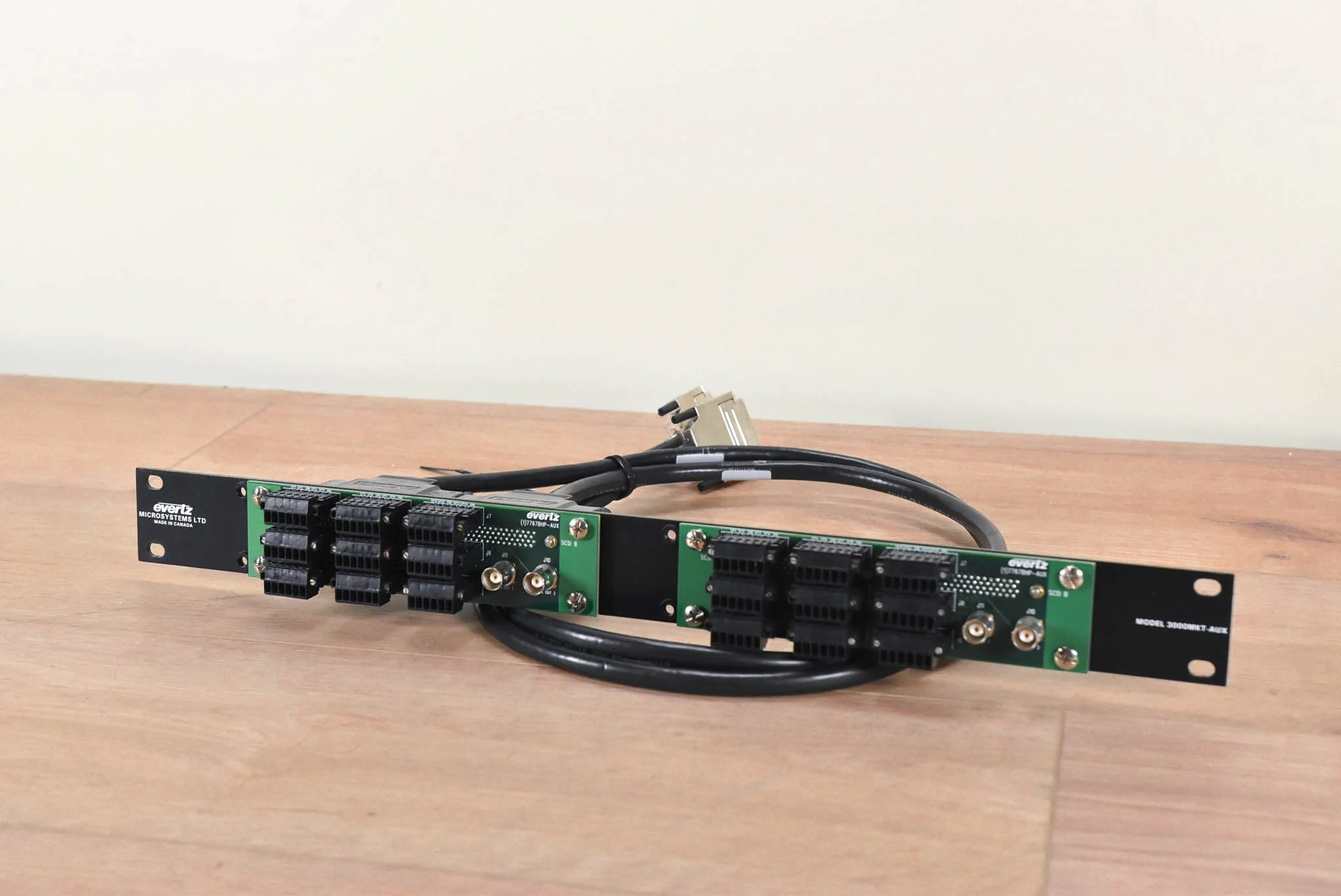 Evertz 3000MKT-AUX Mounting Kit with two 7767BHP-AUX Breakout Panels