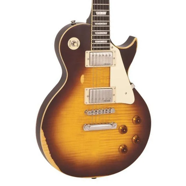 Vintage Guitars V100 ICON LP-Style Electric Guitar - Flamed Tobacco Burst
