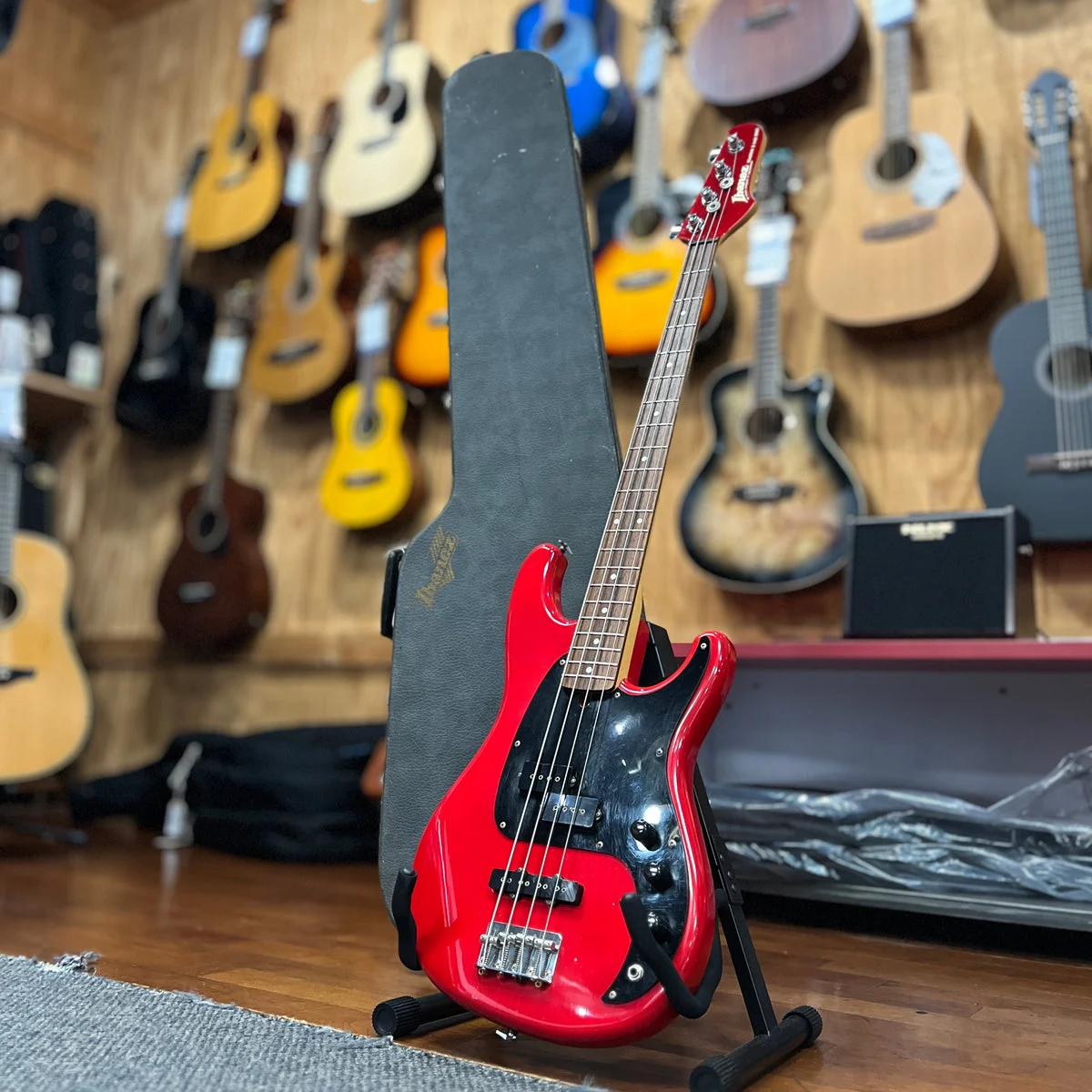 VINTAGE Ibanez Roadstar II Bass, Red w/ Ibanez Case