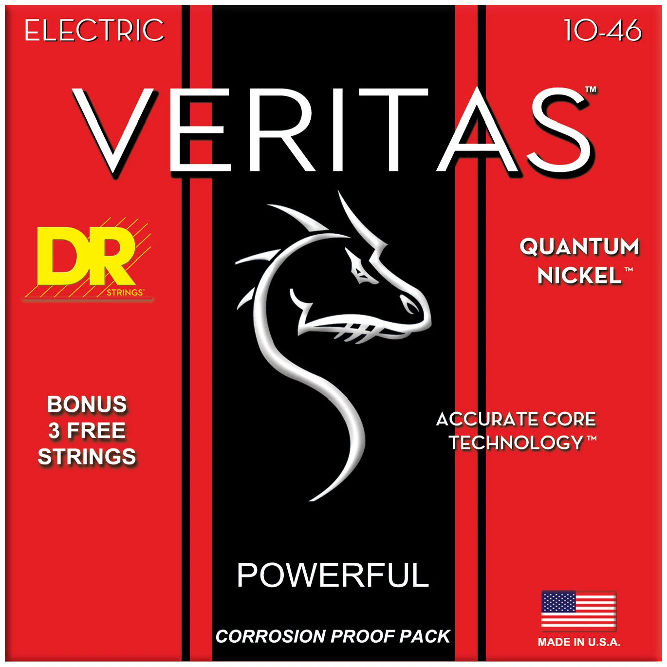 DR Strings VTE-10 Veritas Medium Electric Guitar Strings, 10-46